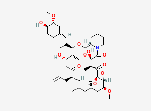 Two-dimensional chemical structure of Tacrolimus Delta Lactone Impurity, CAS 1026775-21-2