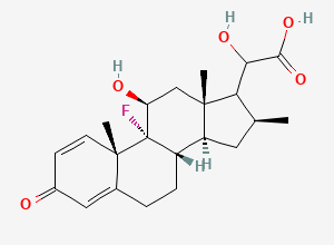 Two-dimensional chemical structure of 14-Fluoro-11,17,21-trihydroxy-16-methyl-8,9,14-pregna-1,4-diene-3,20-dione, CAS 1155886-49-9