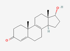 Two-dimensional chemical structure of Testosterone EP Impurity K/ ∆8(9)-Testosterone, CAS 2608628-54-0