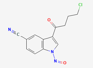 Two-dimensional chemical structure of 3-(4-Chlorobutanoyl)-1-nitroso-1H-indole-5-carbonitrile