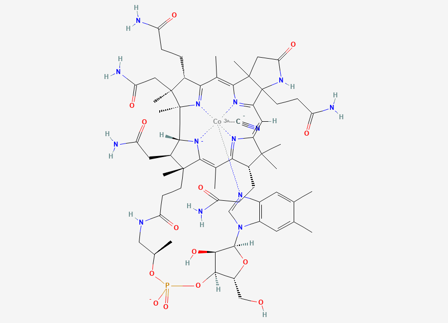 Two-dimensional chemical structure of Vitamin B-12 C-Lactam, CAS 23388-02-5