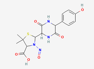 Two-dimensional chemical structure of N-Nitroso Amoxicillin EP Impurity C