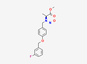 Two-dimensional chemical structure of (S)-methyl 2-((4-((3-fluorobenzyl)oxy)benzyl)(nitroso)amino)propanoate