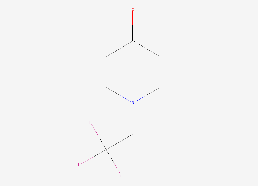 Two-dimensional chemical structure of 1-(2,2,2-Trifluoroethyl)piperidin-4-one