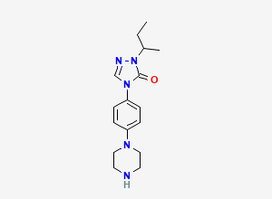 Two-dimensional chemical structure of 1-(sec-butyl)-4-(4-(piperazin-1-yl)phenyl)-1H-1,2,4-triazol-5(4H)-one, CAS 308361-47-9