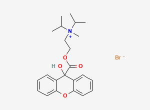 Two-dimensional chemical structure of Propantheline Bromide Related Compound A/ 9-Hydroxypropantheline Bromide, CAS 93446-02-7