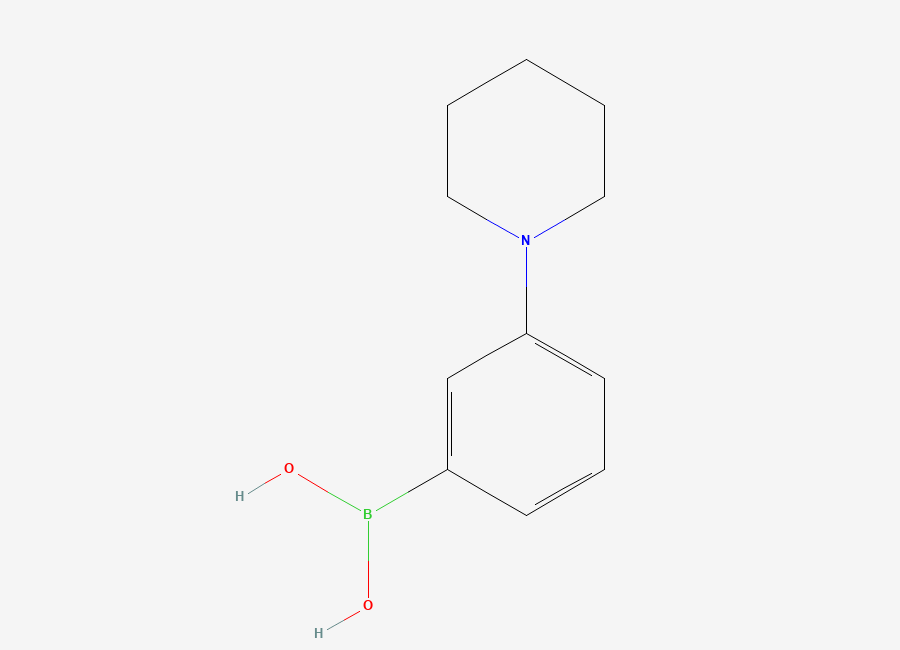 Two-dimensional chemical structure of (3-(Piperidin-1-yl)phenyl)boronic acid