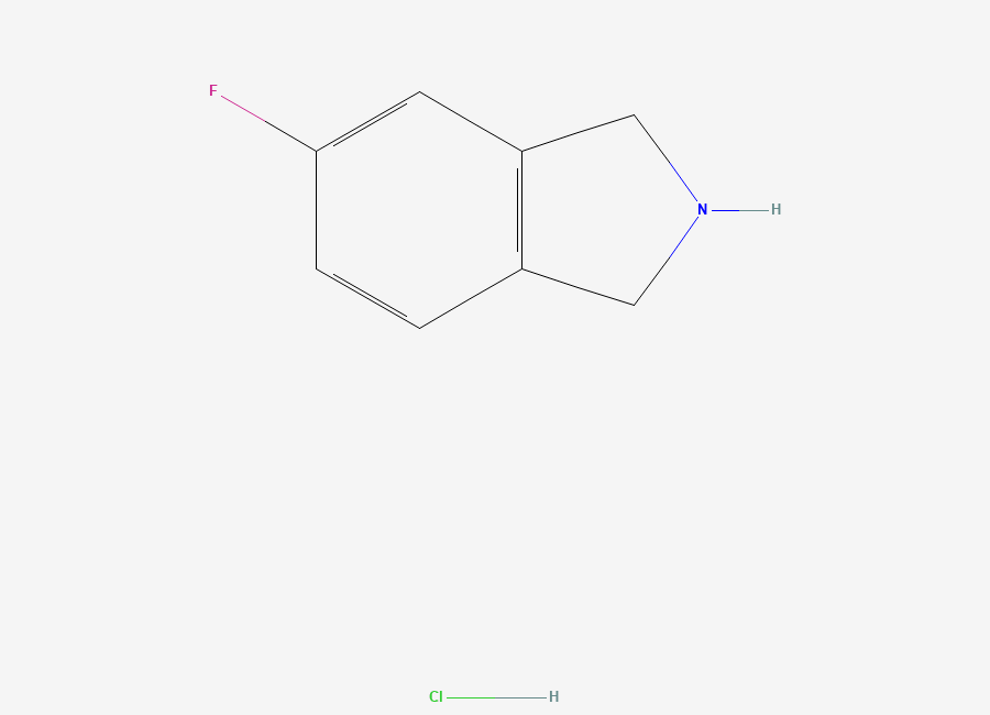 Two-dimensional chemical structure of 5-fluoro-2,3-dihydro-1H-isoindole hydrochloride