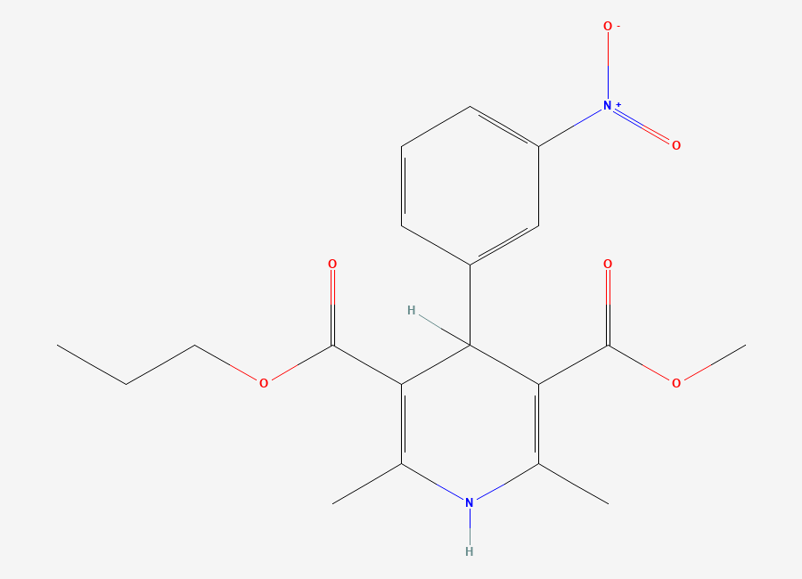 Two-dimensional chemical structure of Nitrendipine Propyl Ester / Nitrendipine Impurity A, CAS 225785-54-6