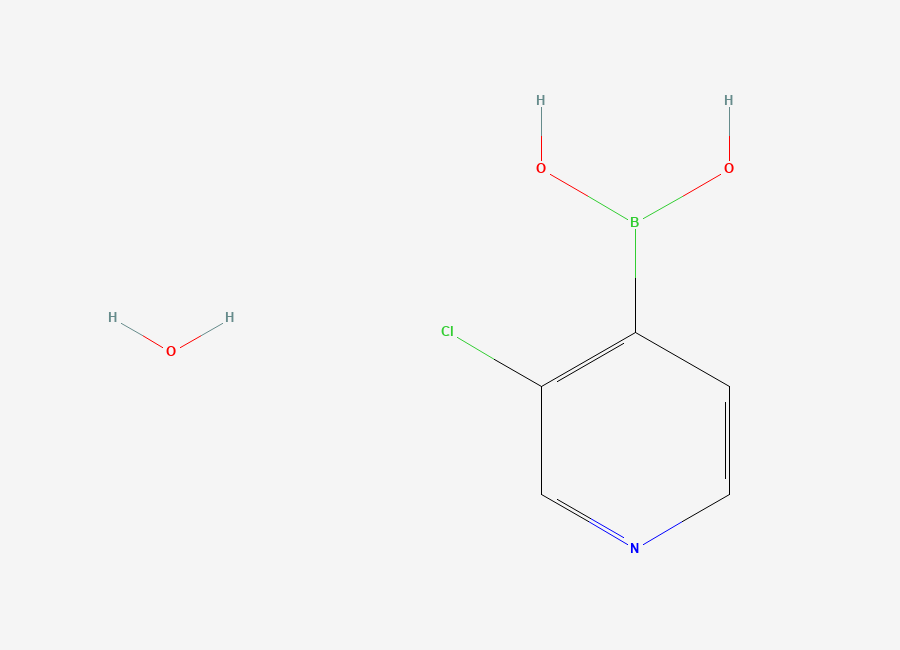 Two-dimensional chemical structure of 3-Chloro-4-pyridineboronic acid hydrate
