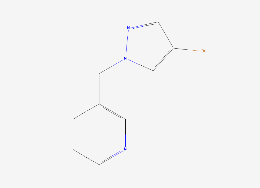 Two-dimensional chemical structure of 3-((4-Bromo-1H-pyrazol-1-yl)methyl)pyridine