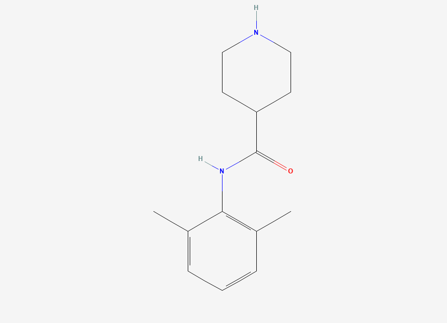 Two-dimensional chemical structure of N-(2,6-Dimethylphenyl)piperidine-4-carboxamide