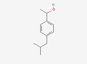 Two-dimensional chemical structure of 1-[4-(2-methylpropyl)phenyl]ethanol, CAS 40150-92-3