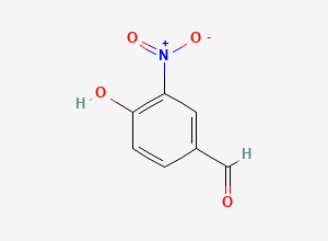 Two-dimensional chemical structure of 4-Formyl-2-nitrophenol, CAS 3011-34-5