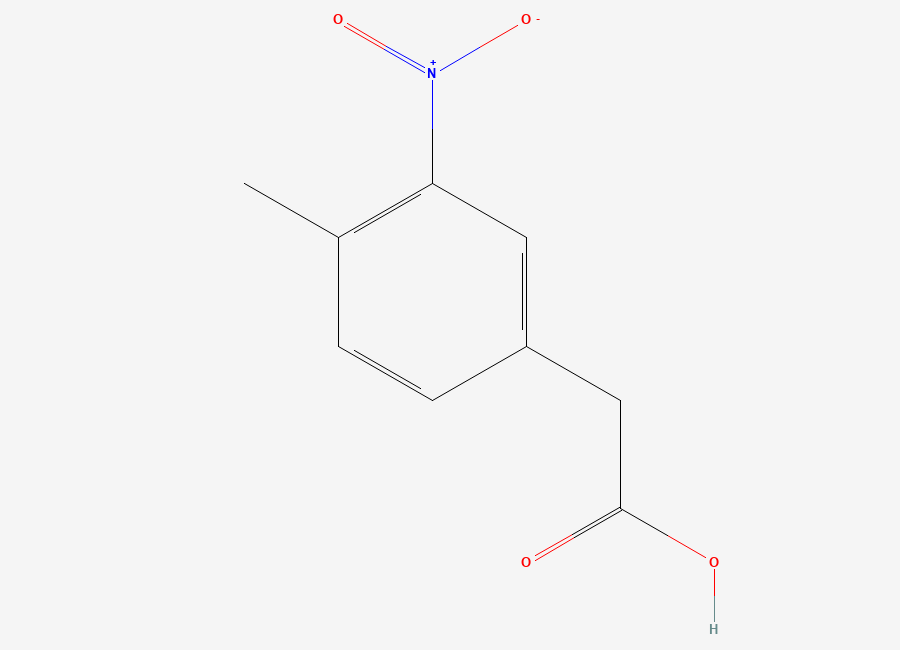 Two-dimensional chemical structure of 2-(4-Methyl-3-nitrophenyl)acetic acid