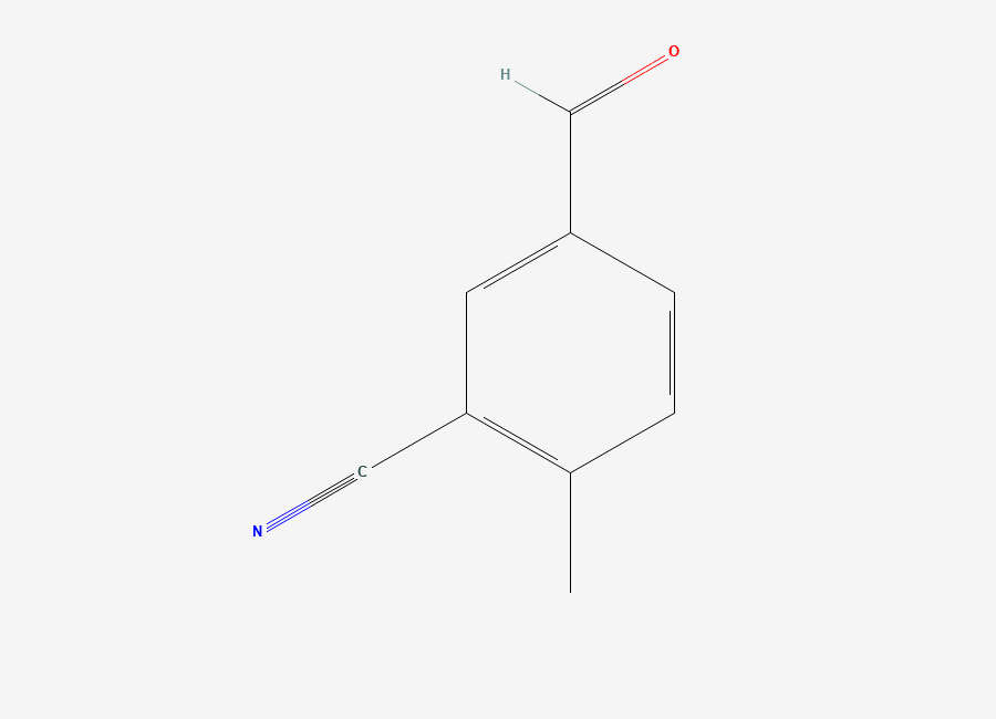 Two-dimensional chemical structure of 5-Formyl-2-methylbenzonitrile