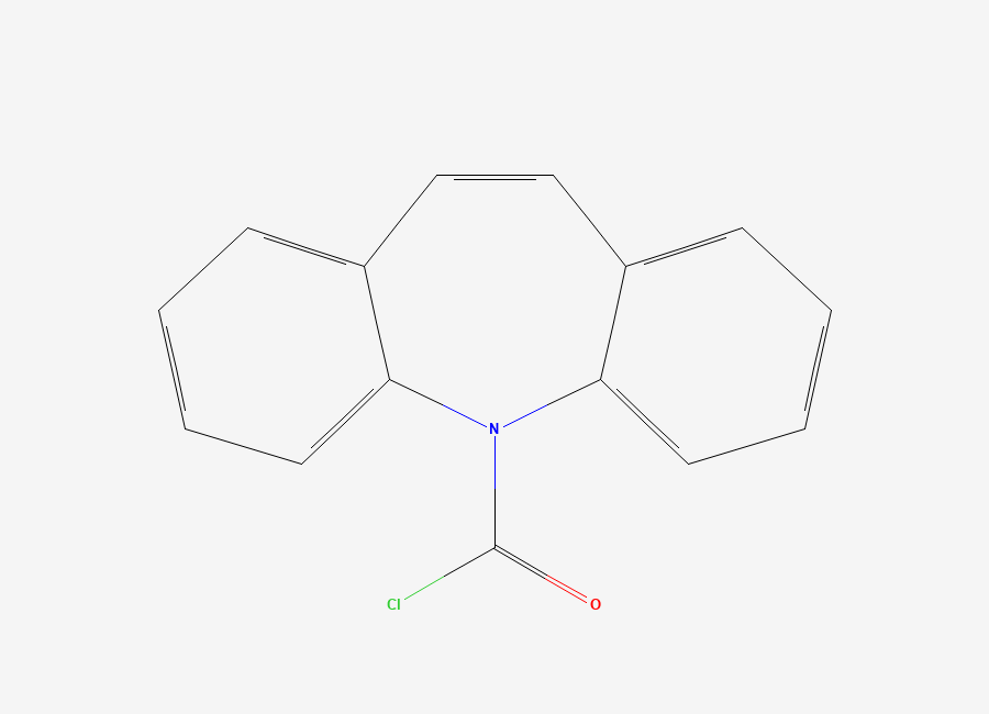 Two-dimensional chemical structure of Carbamazepine EP Impurity F / Iminostilbene N-Carbonyl Chloride, CAS 33948-22-0