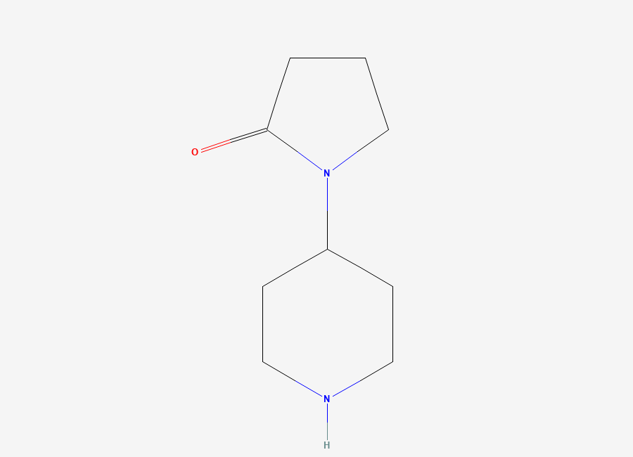 Two-dimensional chemical structure of 1-(Piperidin-4-yl)pyrrolidin-2-one