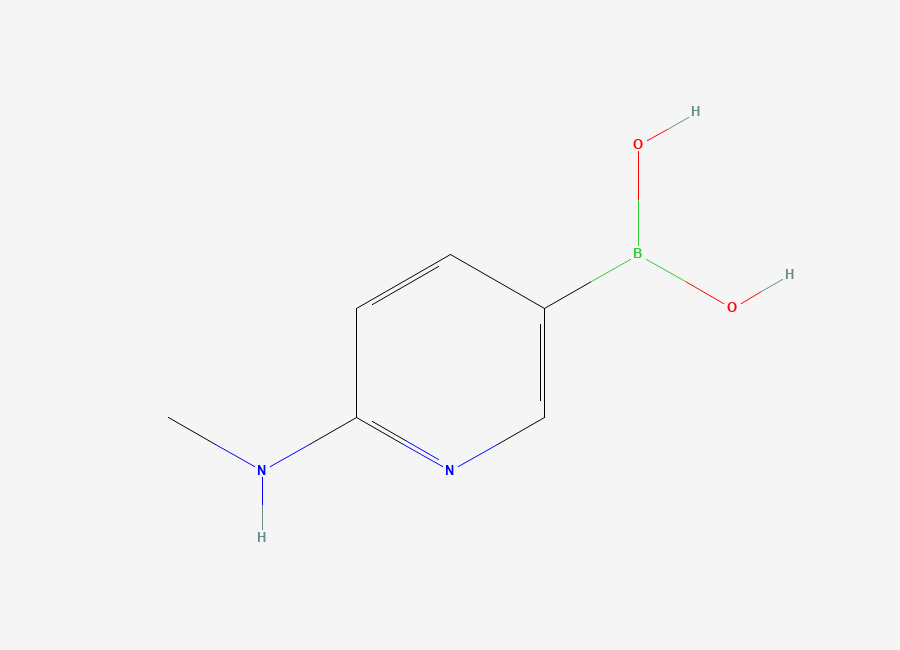 Two-dimensional chemical structure of (6-(Methylamino)pyridin-3-yl)boronic acid
