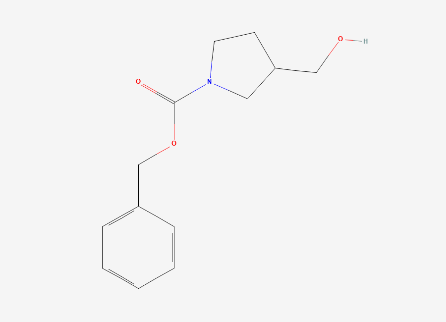 Two-dimensional chemical structure of Benzyl 3-(hydroxymethyl)pyrrolidine-1-carboxylate