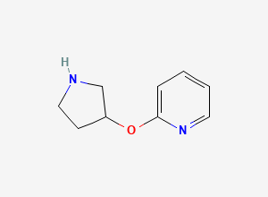 Two-dimensional chemical structure of 2-(Pyrrolidin-3-yloxy)pyridine