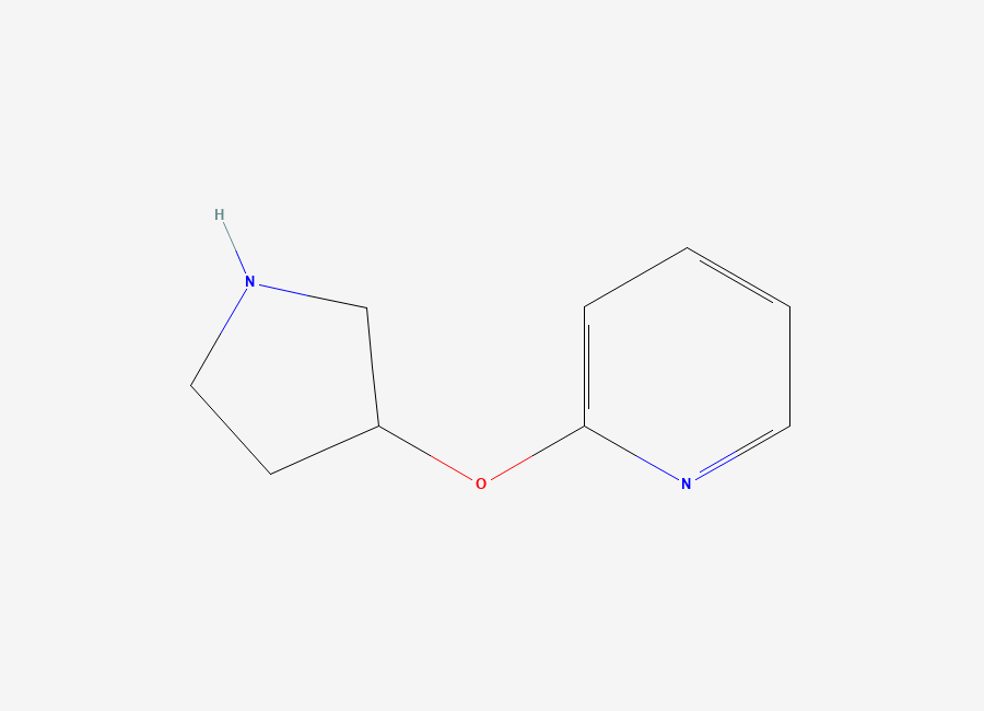 Two-dimensional chemical structure of 2-(Pyrrolidin-3-yloxy)pyridine