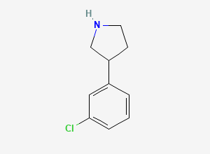 Two-dimensional chemical structure of 3-(3-Chlorophenyl)pyrrolidine