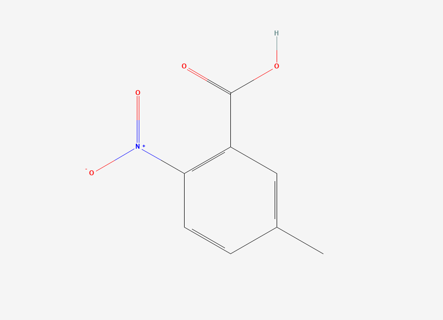 Two-dimensional chemical structure of 5-Methyl-2-nitrobenzoic acid