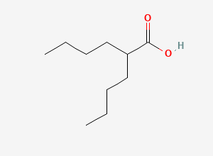 Two-dimensional chemical structure of 2-Butylhexanoic acid, CAS 3115-28-4
