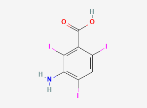 Two-dimensional chemical structure of 3-Amino-2,4,6-triiodobenzoic Acid, CAS 3119-15-1