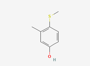 Two-dimensional chemical structure of 3-Methyl-4-(methylthio)phenol, CAS 3120-74-9