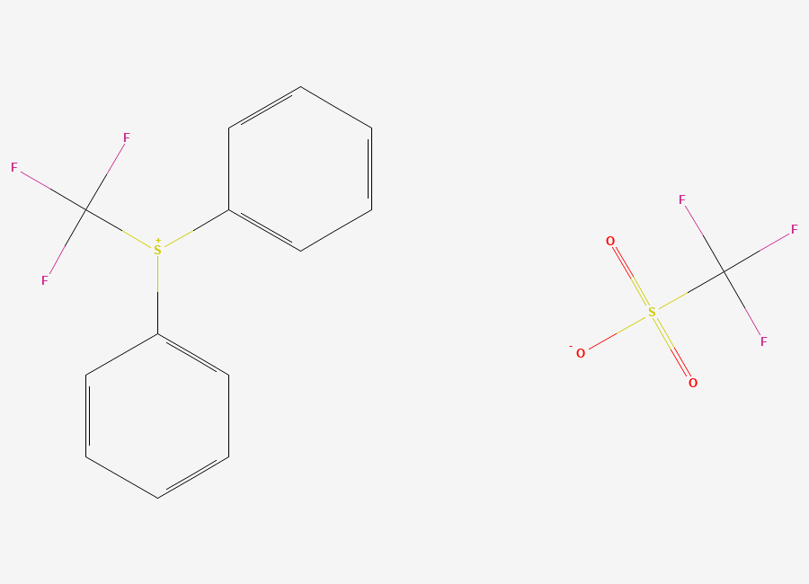 Two-dimensional chemical structure of Diphenyl(trifluoromethyl)sulfanium trifluoromethanesulfonate