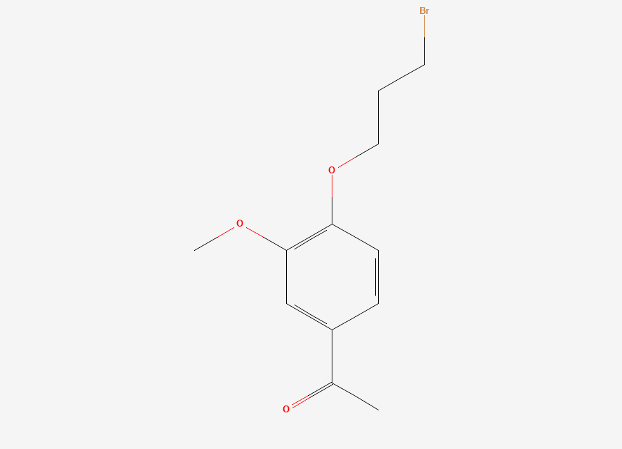Two-dimensional chemical structure of 1-(4-(3-Bromopropoxy)-3-methoxyphenyl)ethanone