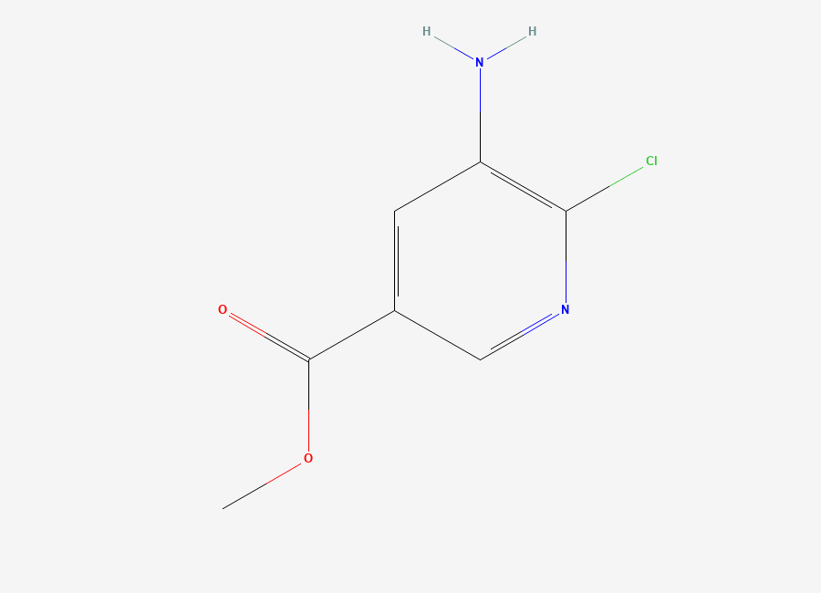 Two-dimensional chemical structure of Methyl 5-amino-6-chloropyridine-3-carboxylate