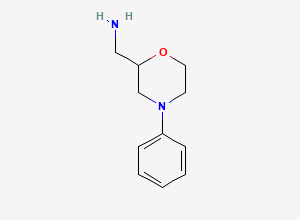 Two-dimensional chemical structure of (4-Phenylmorpholin-2-yl)methanamine
