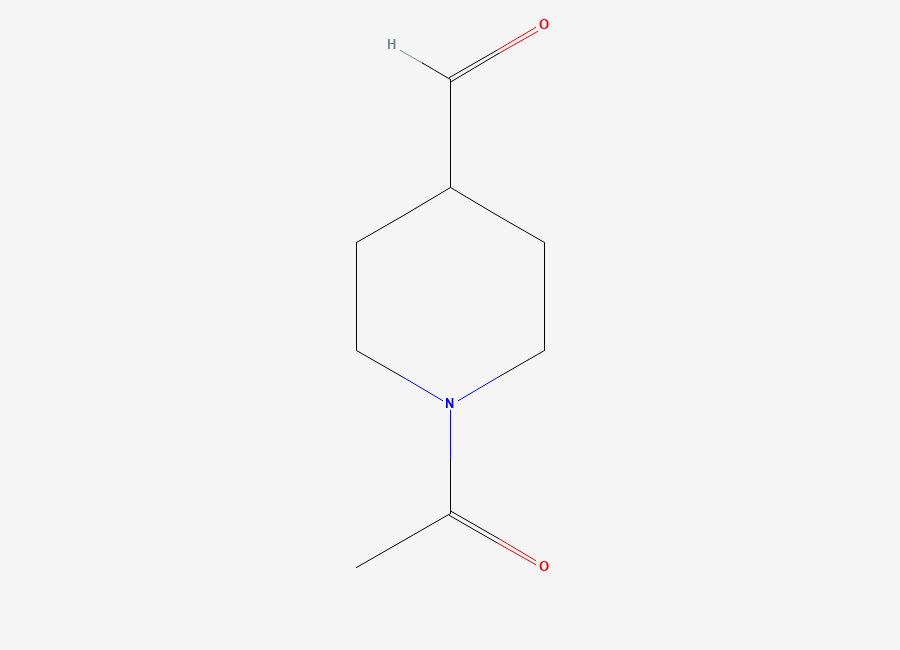 Two-dimensional chemical structure of 1-Acetylpiperidine-4-carbaldehyde