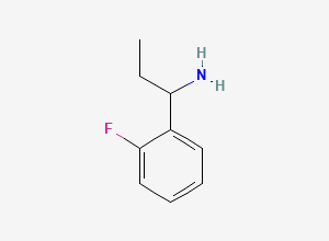 Two-dimensional chemical structure of 1-(2-Fluorophenyl)propan-1-amine
