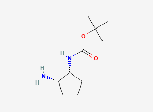 Two-dimensional chemical structure of rac-tert-butyl N-((1R,2S)-2-aminocyclopentyl)carbamate