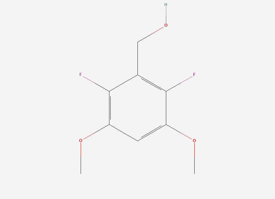 Two-dimensional chemical structure of (2,6-Difluoro-3,5-dimethoxyphenyl)methanol