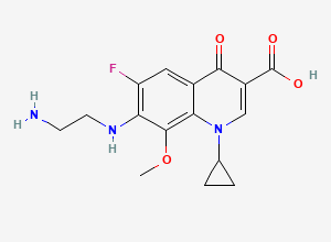 Two-dimensional chemical structure of Gatifloxacin Despropylene Impurity, CAS 172426-86-7