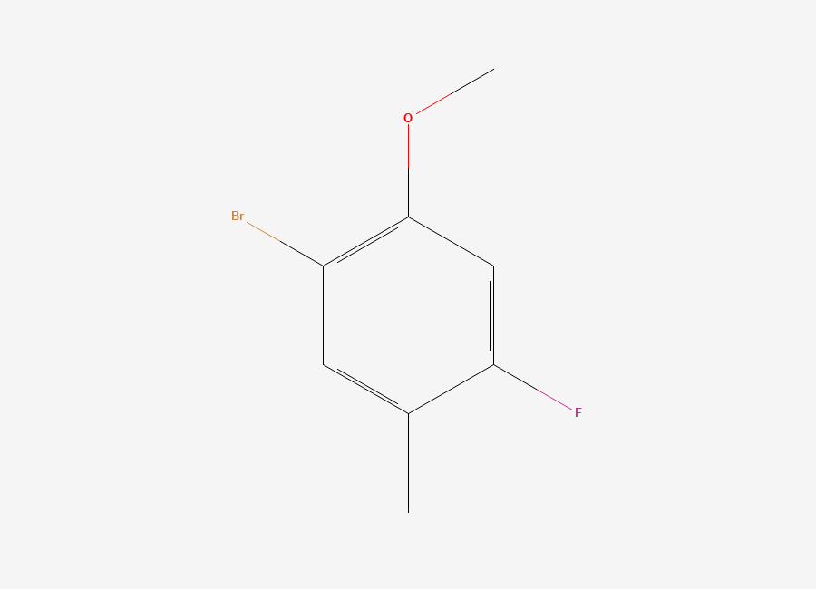 Two-dimensional chemical structure of 2-Bromo-5-fluoro-4-methylanisole