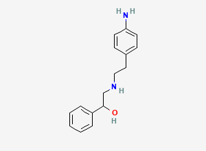 Two-dimensional chemical structure of (1R)-2-((2-(4-aminophenyl)ethyl)amino)-1-phenylethanol hydrochloride