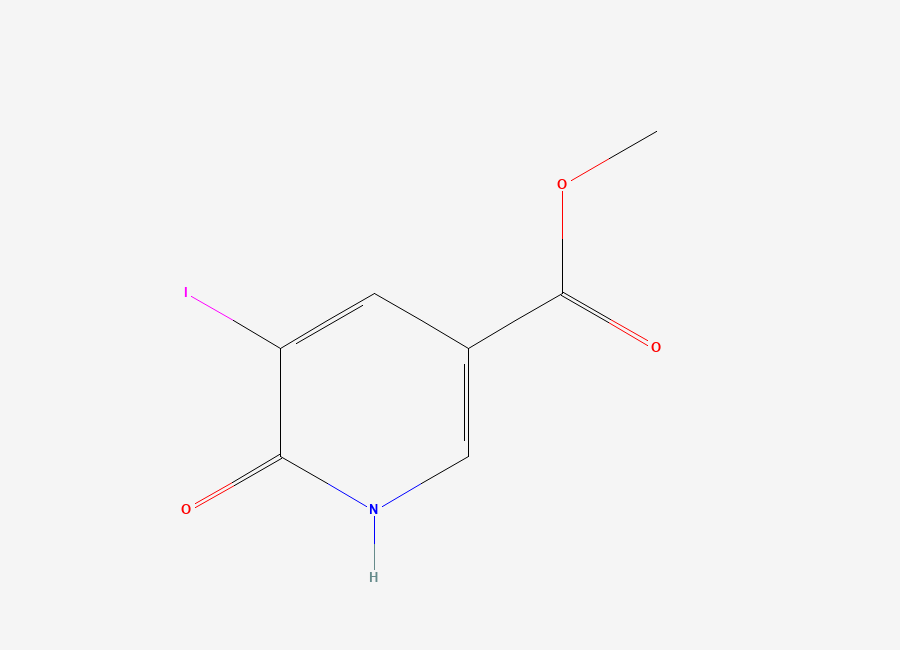 Two-dimensional chemical structure of Methyl 5-iodo-6-oxo-1,6-dihydropyridine-3-carboxylate