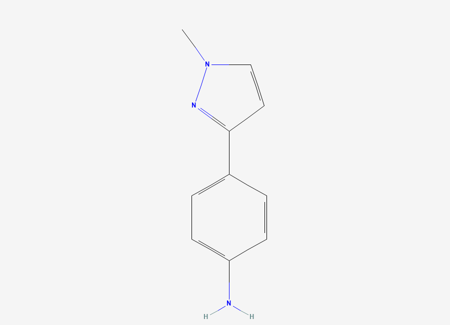 Two-dimensional chemical structure of 4-(1-Methyl-1H-pyrazol-3-yl)-phenylamine
