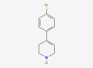 Two-dimensional chemical structure of 4-(4-bromophenyl)-1,2,3,6-tetrahydropyridine, CAS 91347-99-8