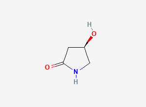 Two-dimensional chemical structure of (R)-(+)-4-Hydroxy-2-pyrrolidinone