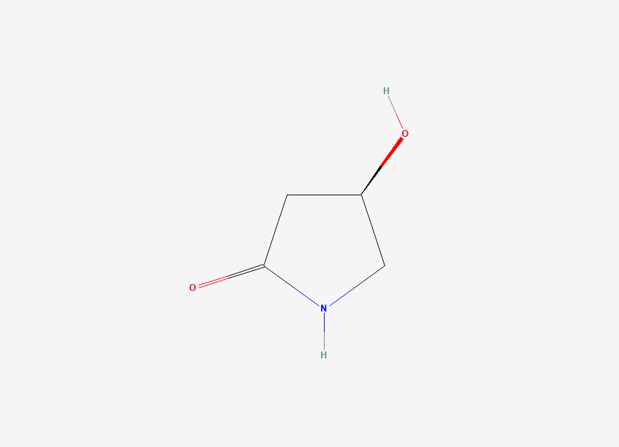 Two-dimensional chemical structure of (R)-(+)-4-Hydroxy-2-pyrrolidinone
