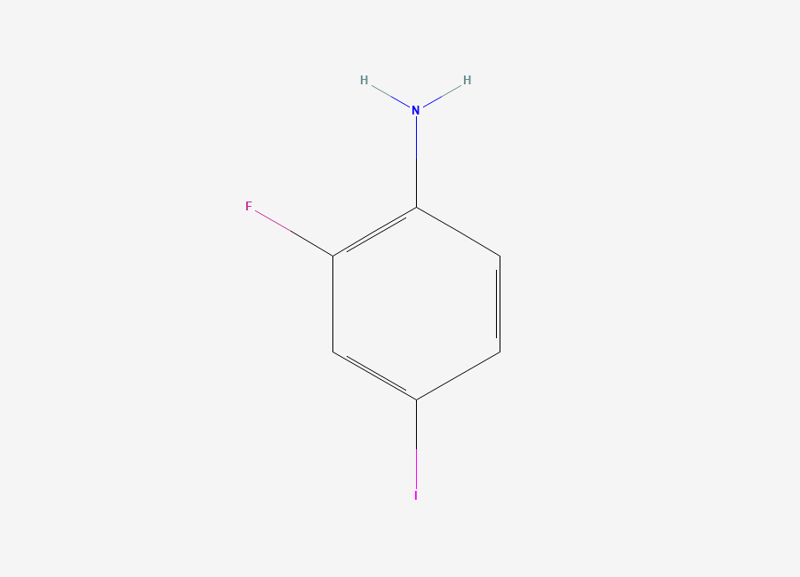 Two-dimensional chemical structure of 2-Fluoro-4-iodoaniline