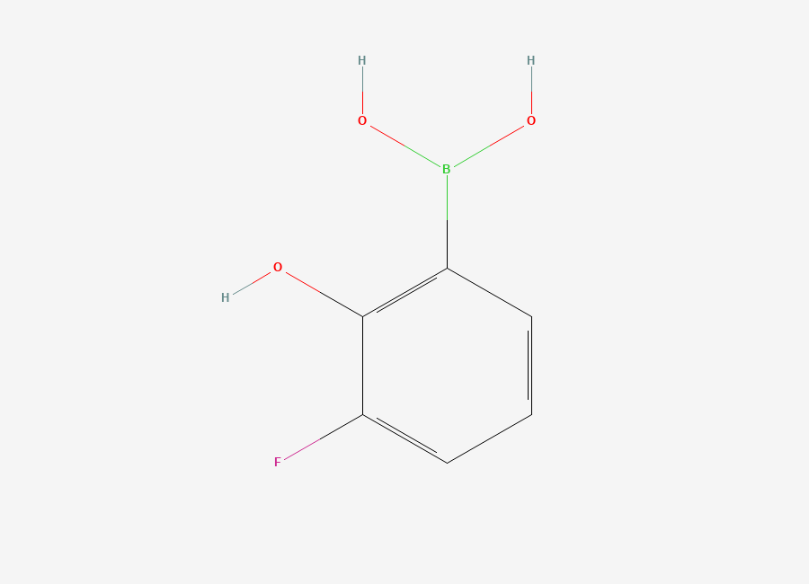 Two-dimensional chemical structure of 3-Fluoro-2-hydroxybenzeneboronic acid
