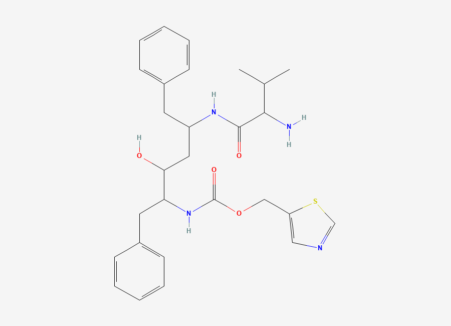 Two-dimensional chemical structure of Ritonavir EP Impurity B/ Ritonavir BP Impurity B/ N-Deacylvaline Ritonavir, CAS 765875-58-9
